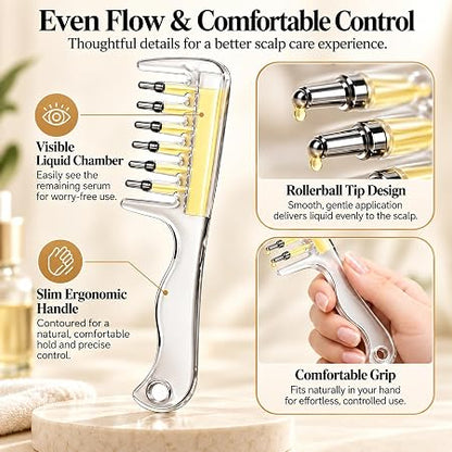 Scalp Oil Applicator Comb for Minoxidil, Hair Serum Applicator