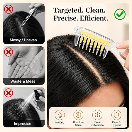 Scalp Oil Applicator Comb for Minoxidil, Hair Serum Applicator